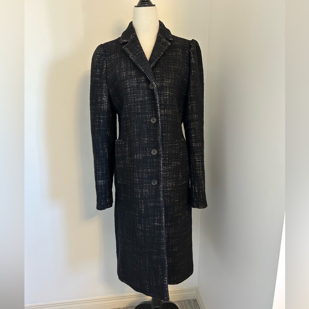 Burberry Black Tweed Coat